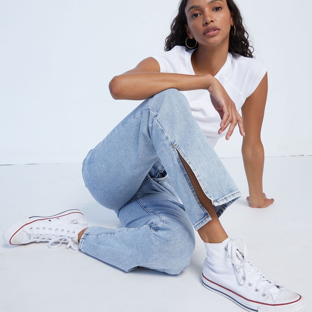 PACSUN light blue split Dad jeans